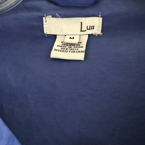 Luii | Short Sleeve Belted Pocketed Zippered Jacket Womens Size M Blue - Picture 5 of 9